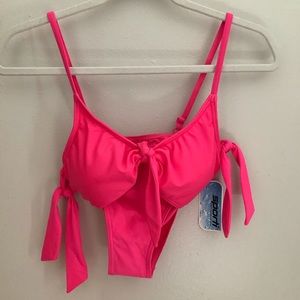 Hot Pink Tie Bikini